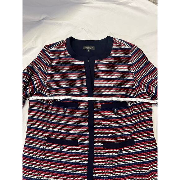 Talbots Bolce Stripe Jacket, Tweed Blazer, Navy/Red Size 1X Elegant Workwear USA - Picture 6 of 9